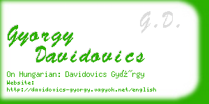 gyorgy davidovics business card